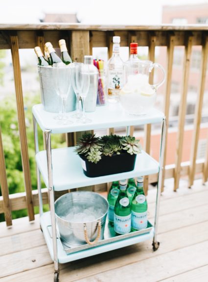 Simple Outdoor Bar Cart Styling